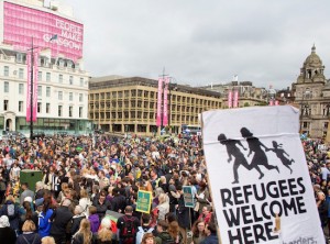 2015年9月にグラスゴーで行われた難民を歓迎する集会
