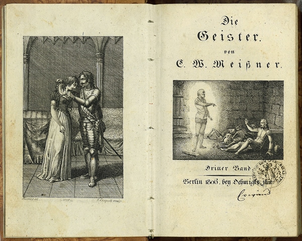 エードゥアルト・クリストフ・ヴィルヘルム・マイスナー『幽霊たち』第三巻 (ベルリン、1806年) 口絵及び装飾画付扉